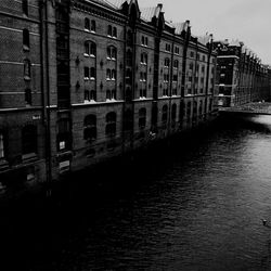 View of canal in city