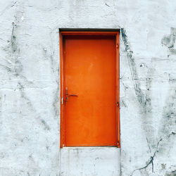 Closed door of building