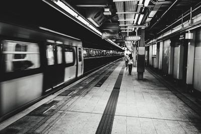 Train at railroad station platform