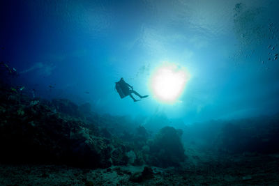 People swimming in sea