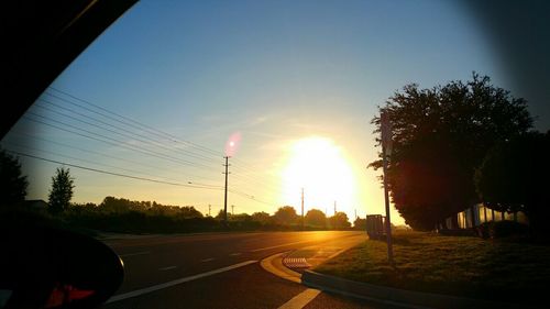 View of road at sunset