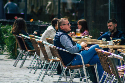 People sitting in restaurant