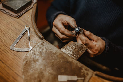 Man working on wood