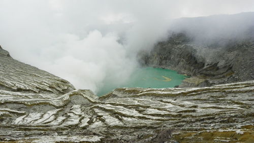 Panoramic view of snowcapped mountains against sky