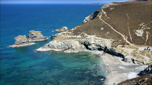 High angle view of sea