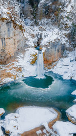 Scenic view of waterfall