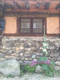 Stone wall of old building