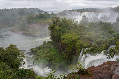 Scenic view of waterfall