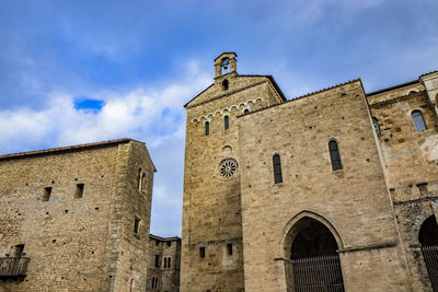 Low angle view of old building against sky