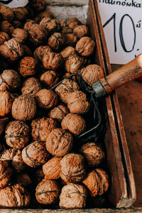 High angle view of roasted for sale in market