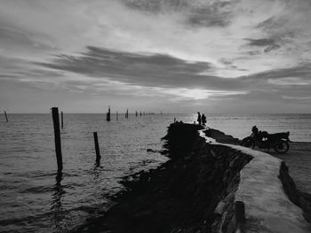 Scenic view of sea during sunset