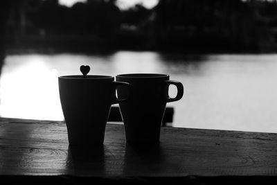 Close-up of coffee cup on table