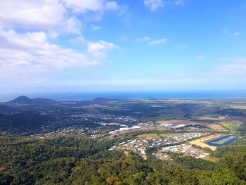 High angle view of landscape against sky