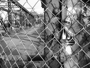 High angle view of chainlink fence