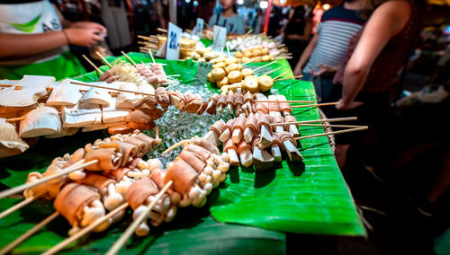 Close-up of food for sale in market