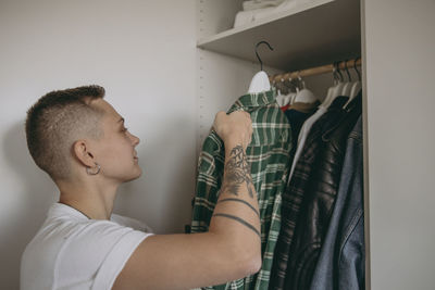 Woman choosing clothes