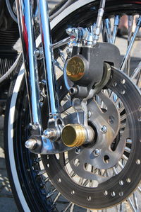 Close-up of motorcycle tire