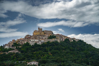 Low angle view of old ruins against sky