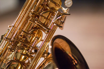 Saxophone close up, jazz instrument.