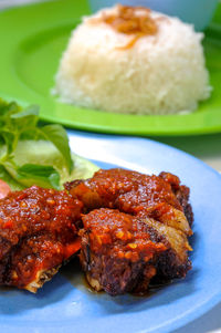 Close-up of food in plate