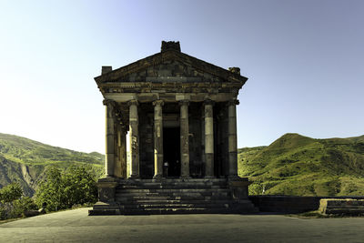 Low angle view of historical building against clear sky