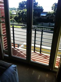 View of building through window