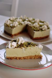 Close-up of cake in plate