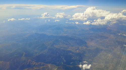 Aerial view of landscape against sky