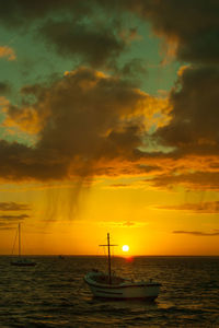 Scenic view of sea at sunset