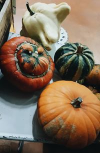 Close-up of pumpkin on table