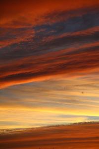 Scenic view of dramatic sky during sunset