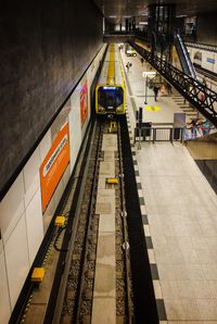 High angle view of railroad station