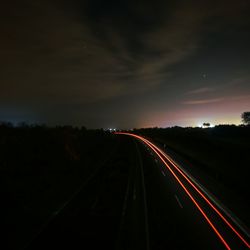 View of highway at night