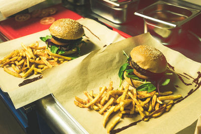 Close-up of food on table