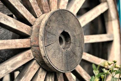 Close-up of weathered wooden door