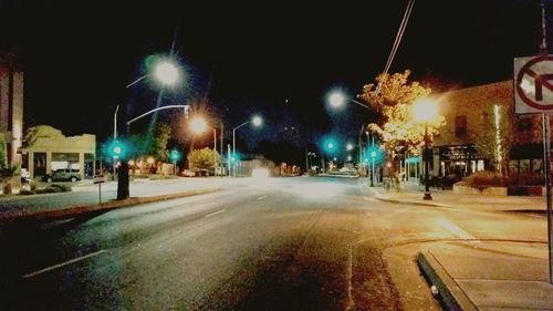 Illuminated street light at night