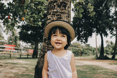 A genuine happiness of a young boy.