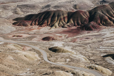 Rock formations in a desert, painted hills, oregon