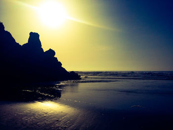 Scenic view of sea during sunset