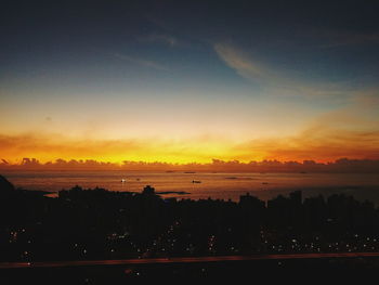 Scenic view of sea at sunset