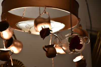 Close-up of illuminated light bulb