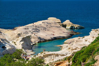 Famous sarakiniko beach on milos island in greece