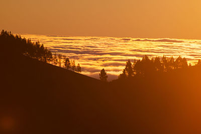 Scenic view of dramatic sky during sunset