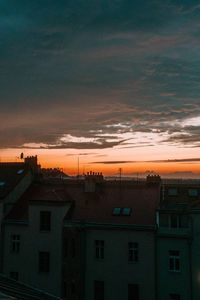 Cityscape against sky during sunset