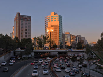 Traffic on road in city