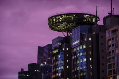 Low angle view of skyscrapers against sky