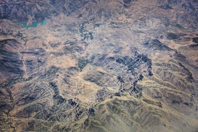 High angle view of dramatic landscape