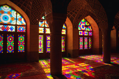 Interior of illuminated building