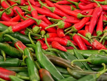 Full frame shot of red chili peppers