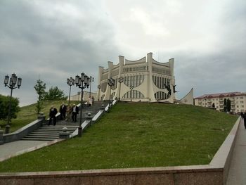 View of built structure against clear sky